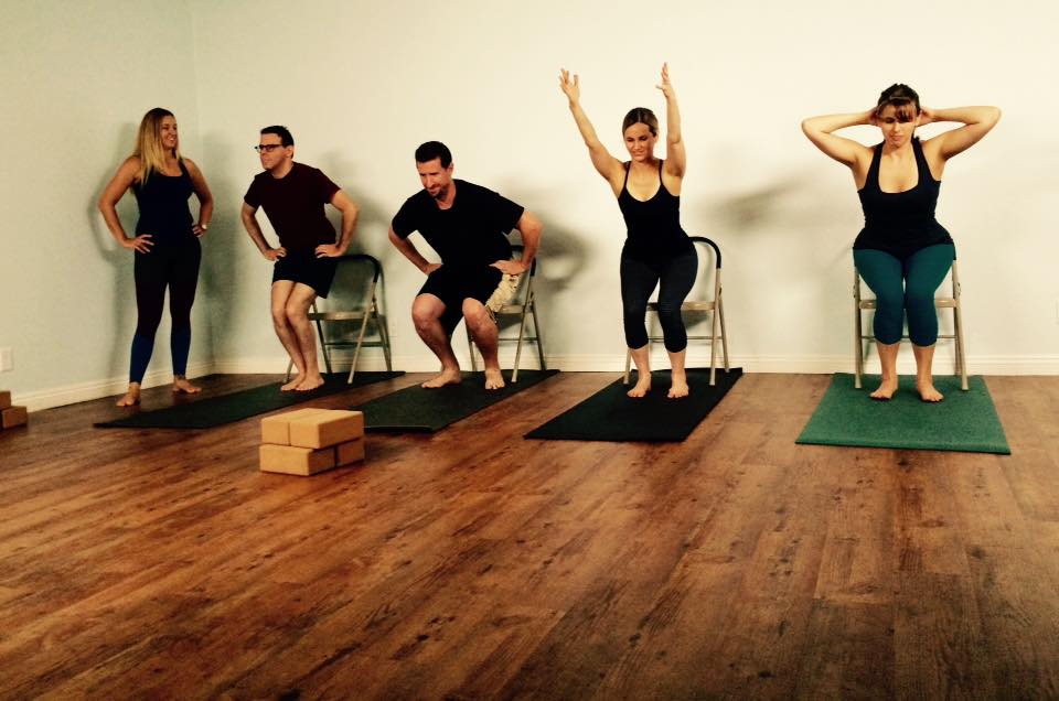 utkatasana Four different people doing chair pose with different alignment