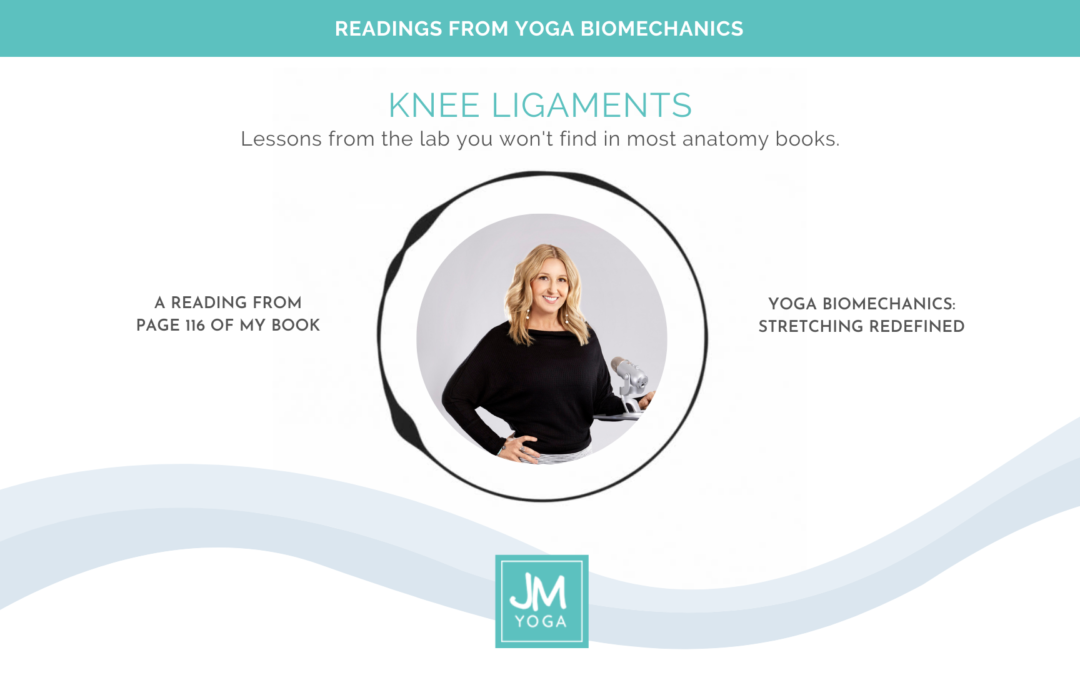 Audiogram graphic including page number of yoga biomechanics book and a photo of Jules