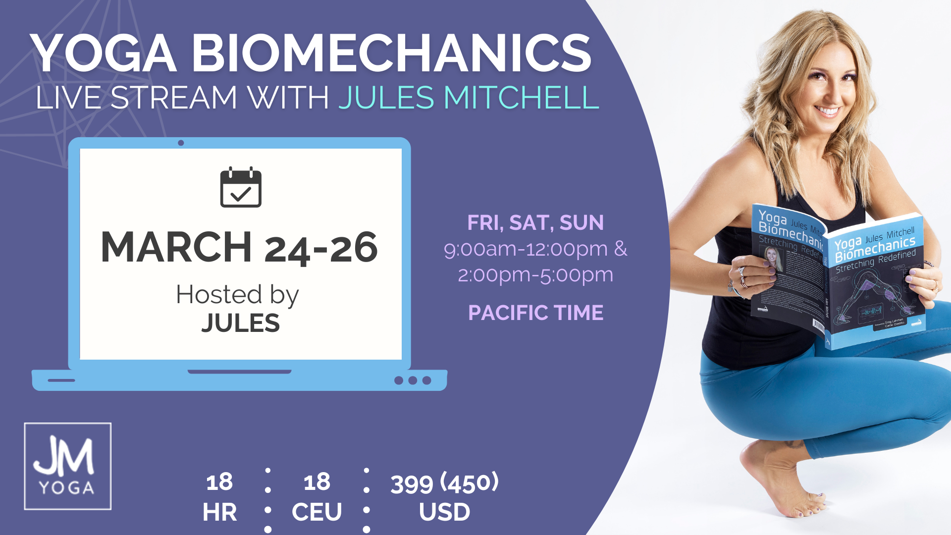 Yoga Biomechanics livestream course march 24-26. 2023
