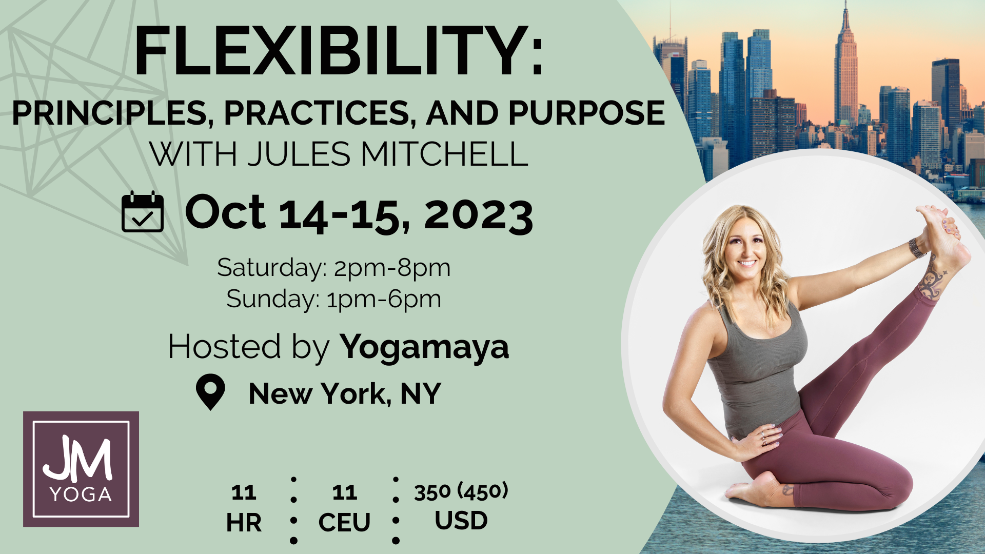 Jules teaching at yogamaya in NYC