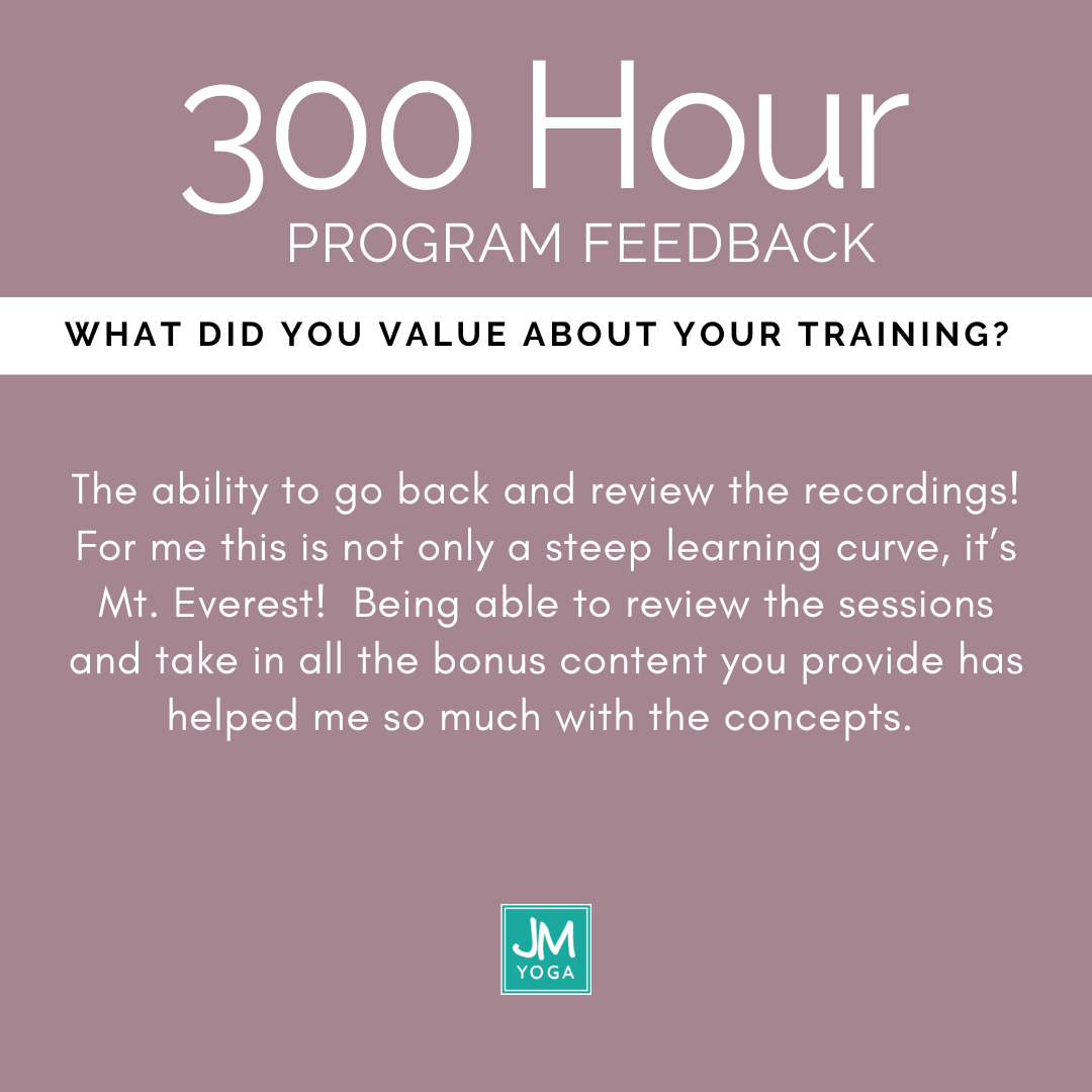 Testimonials for Jules Mitchell's 300hr Yoga Teacher Training