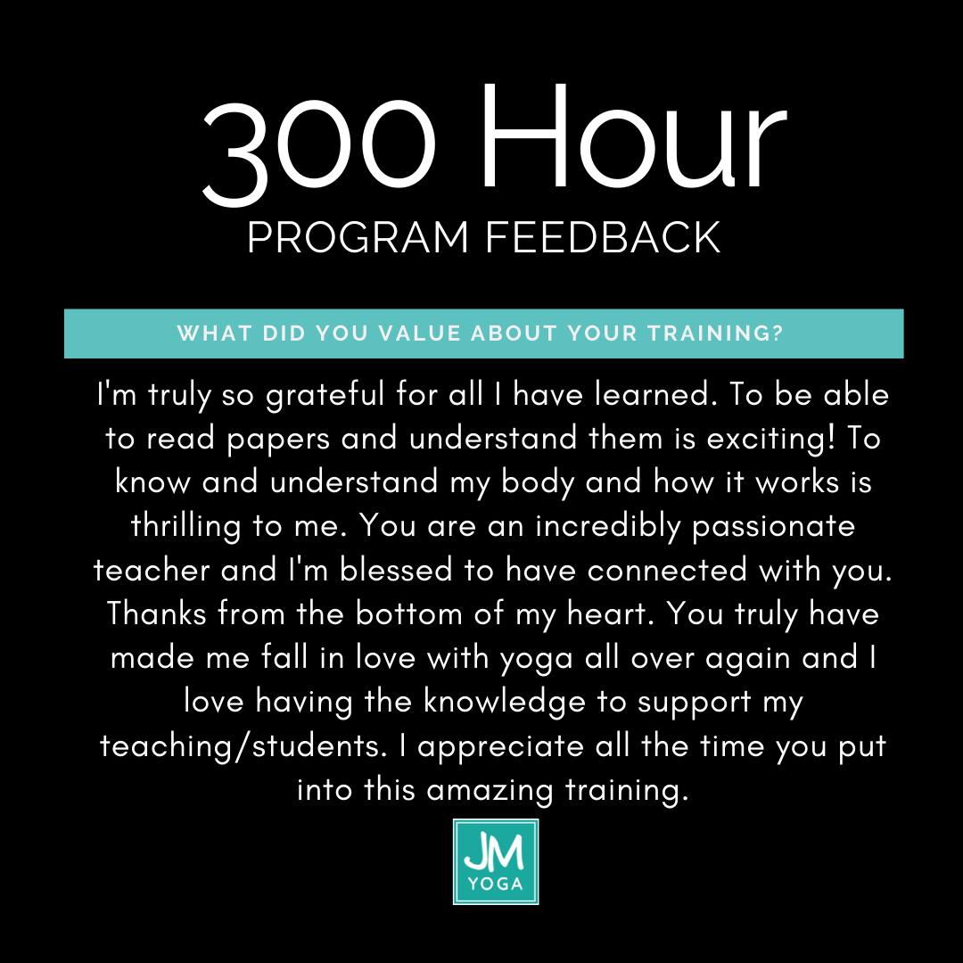 Testimonials for Jules Mitchell's 300hr Yoga Teacher Training