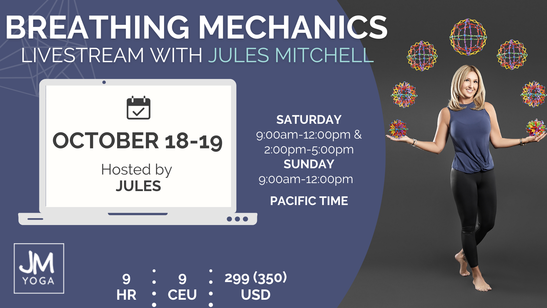 Jules Mitchell leads a breathing mechanics and asana course for yoga teachers