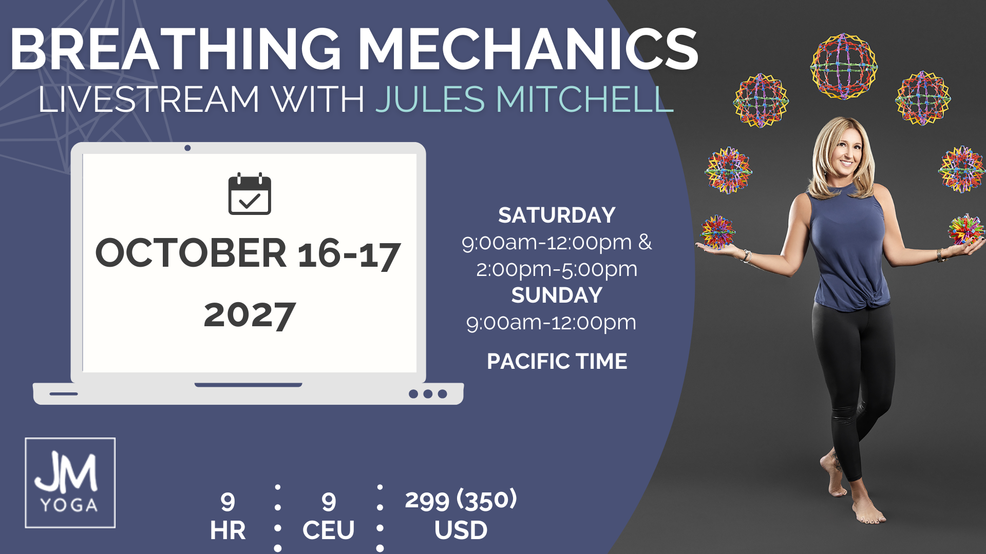 Jules Mitchell leads a breathing mechanics and asana course for yoga teachers.